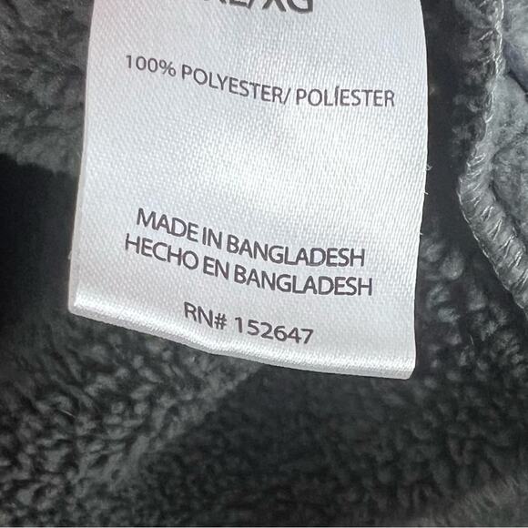 London Fog 1/4 Zip Pullover Jacket Mens XL Gray Herringbone Sherpa Lined Classic - Picture 4 of 5